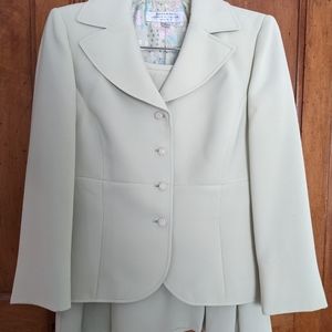 Tahari two piece light green skirt suit